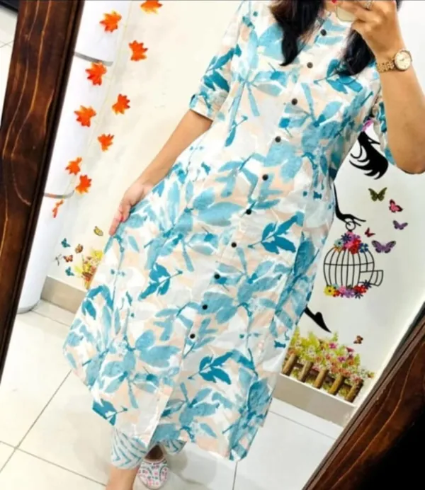 Women_Floral_Print_A_Line_Kurti_With_Palazzo_Set_Blue_And_White
