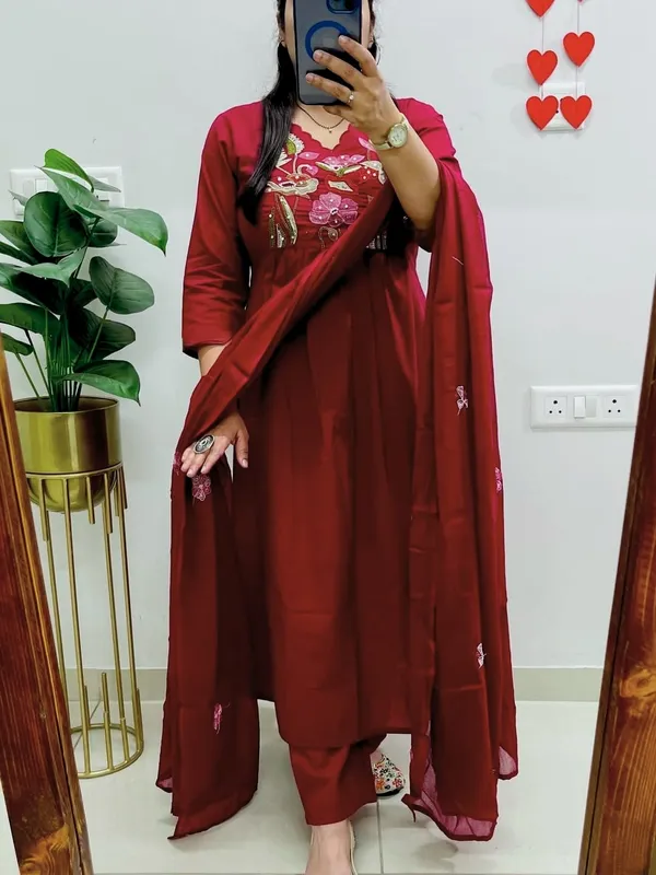 Maroon_Embroidered_Ethnic_Suit_Set_With_Dupatta