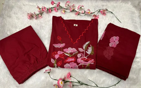 Maroon_Embroidered_Ethnic_Suit_Set_With_Dupatta