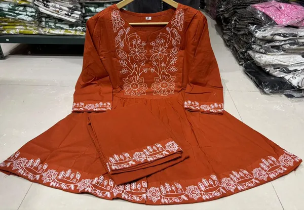 Orange_Embroidered_Kurta_Palazzo_Set_For_Women