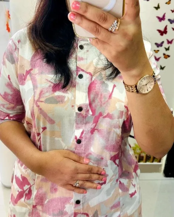 Women_Floral_Print_Button_Down_Shirt_Dress