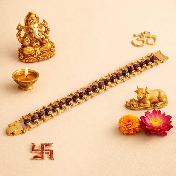 Divine_Gold_Plated_Unisex_Rudraksha_Bracelet