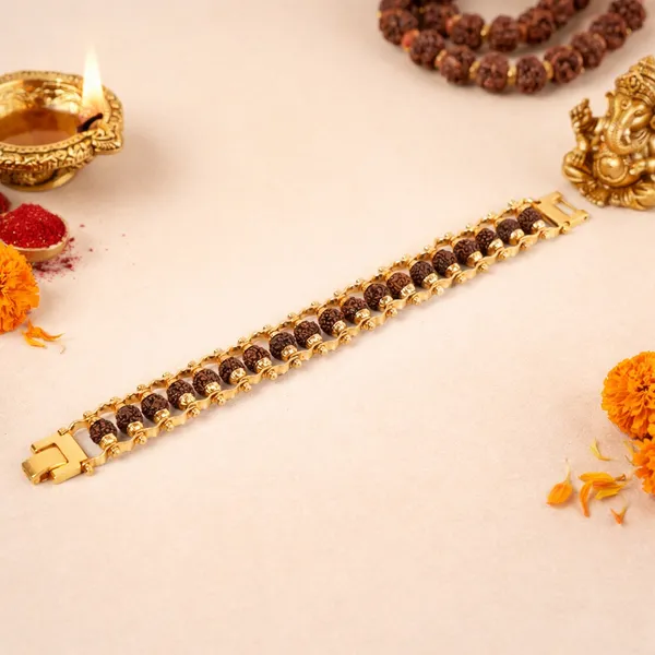 Divine_Gold_Plated_Unisex_Rudraksha_Bracelet