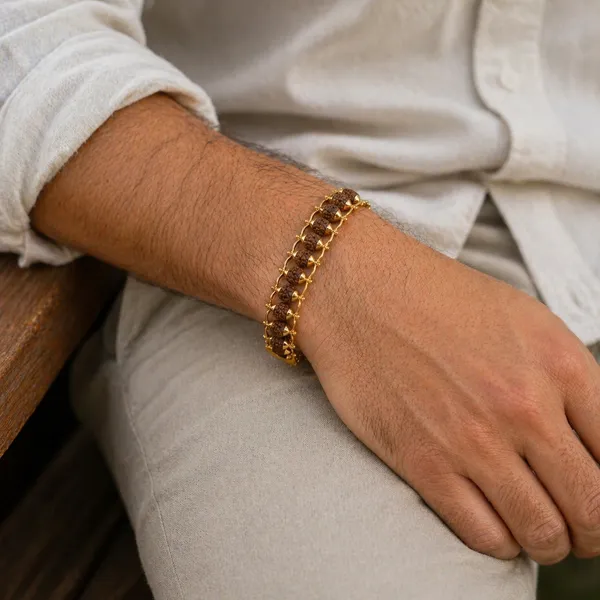 Divine_Gold_Plated_Unisex_Rudraksha_Bracelet