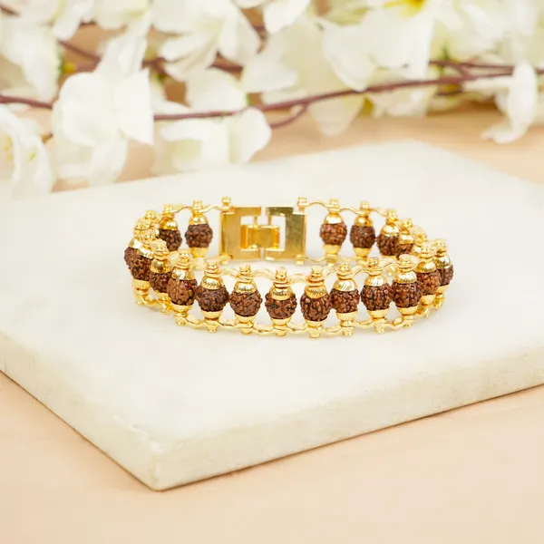 Divine_Gold_Plated_Unisex_Rudraksha_Bracelet