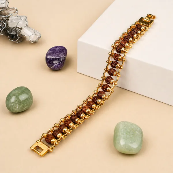 Divine_Gold_Plated_Unisex_Rudraksha_Bracelet