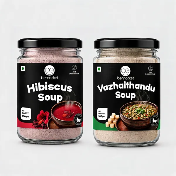 Bemarket_Hibiscus_Soup_Mix_And_Vazhaithandu_Herbal_Soup_Mix_Pack_Of_2