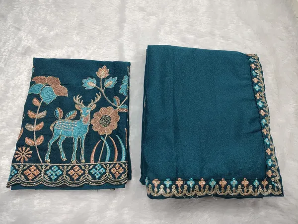 Blue_Star_Georgette_Saree_With_Unstitched_Blouse_Piece_For_Women
