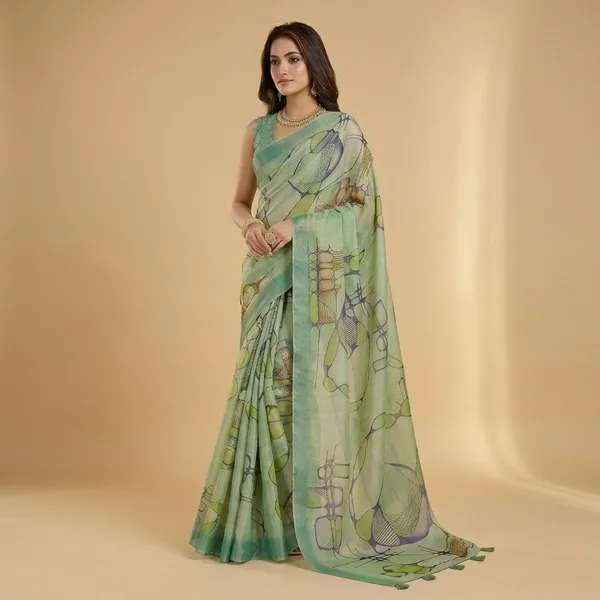 Green_Erode_Silk_Saree_With_Unstitched_Blouse_Piece_For_Women
