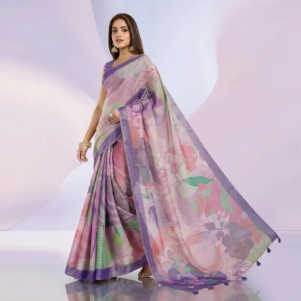 Multicolor_Erode_Silk_Saree_With_Unstitched_Blouse_Piece_For_Women