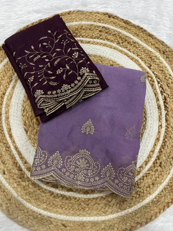 Levender_Star_Georgette_Saree_With_Unstitched_Blouse_Piece_For_Women