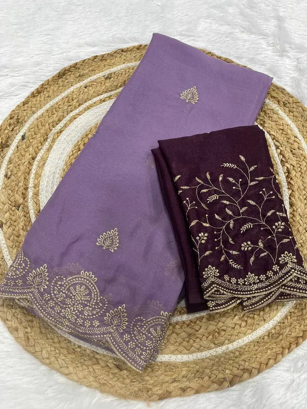Levender_Star_Georgette_Saree_With_Unstitched_Blouse_Piece_For_Women