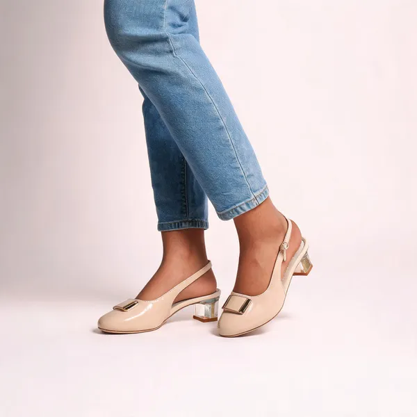 Beige_Patent_Synthetic_Leather_Slingback_Heels_For_Women