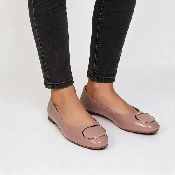 Pink_Synthetic_Closed-Toe_Metallic_Trim_Flat_Shoes_For_Women