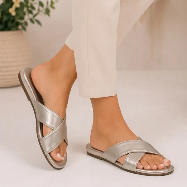 Silver_Synthetic_Cross_Strap_Flat_Sandals_For_Women
