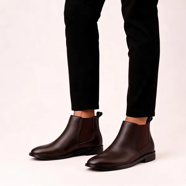 Brown_Synthetic_Slip-On_Chelsea_Boots_For_Men