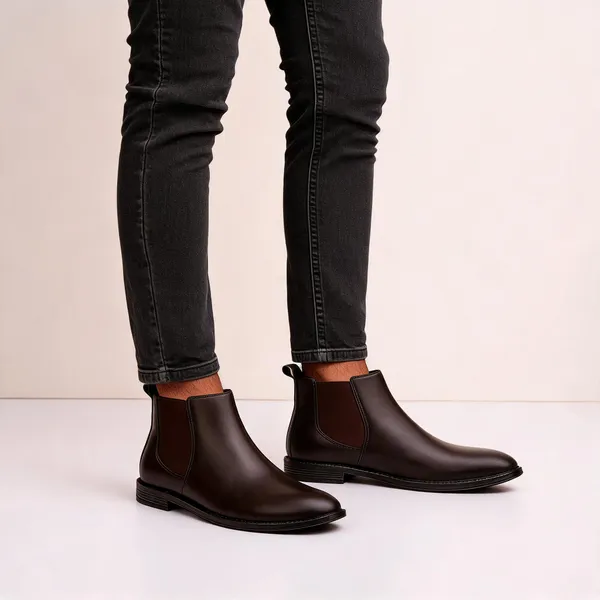 Brown_Synthetic_Slip-On_Chelsea_Boots_For_Men