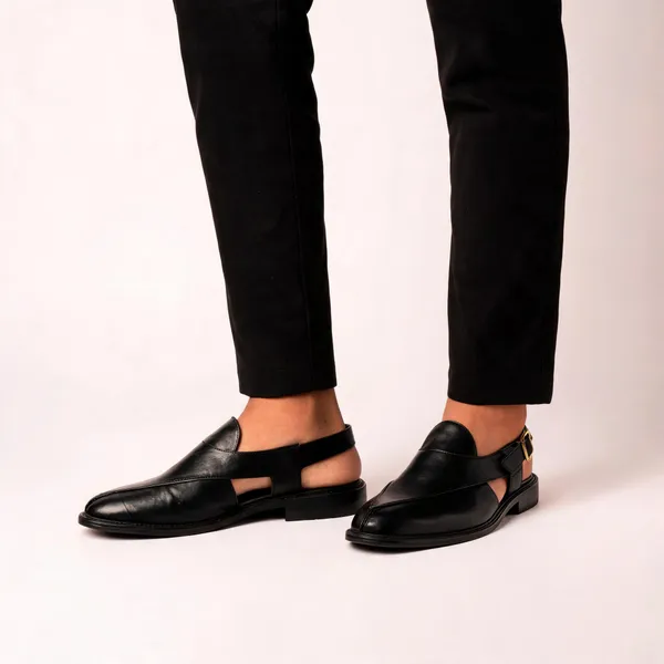 Black_Synthetic_Traditional_Slip-On_Peshawari_Sandals_For_Men