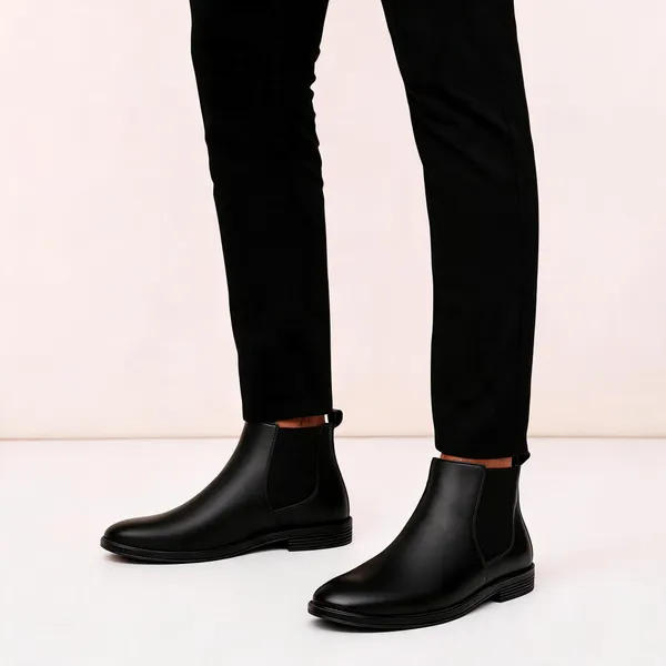 Black_Synthetic_Elastic_Side_Slip-On_Chelsea_Boots_For_Men