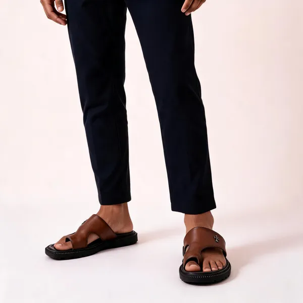 Brown_Synthetic_Cross_Toe_Slides_For_Men