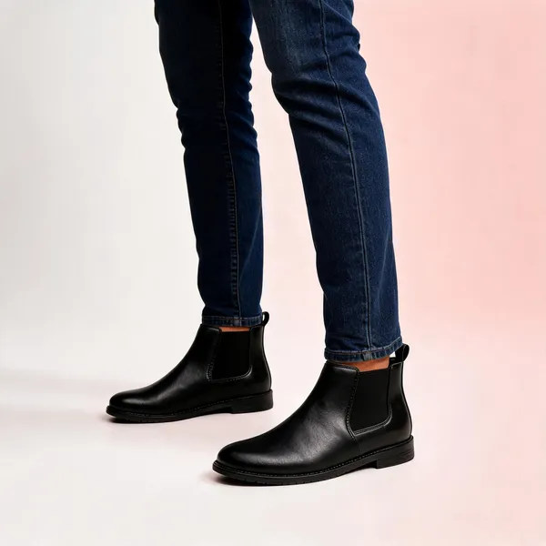 Black_Synthetic_Slip-On_Chelsea_Ankle_Boots_For_Men