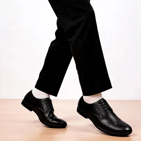 Black_Synthetic_Lace-Up_Brogue_Derby_Shoes_For_Men