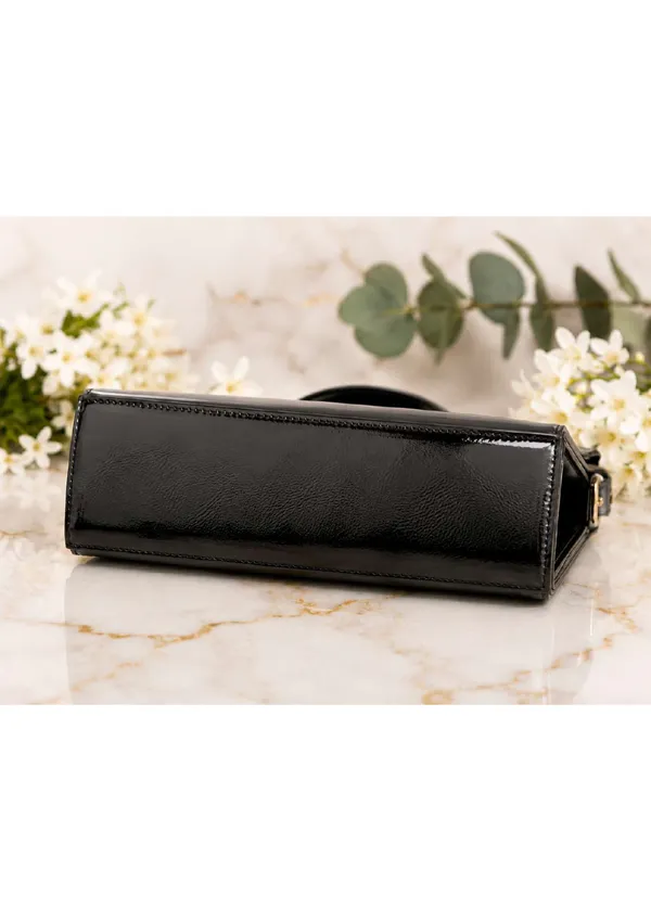 Black_Patent_Leather_Structured_Shoulder_Bag_For_Women