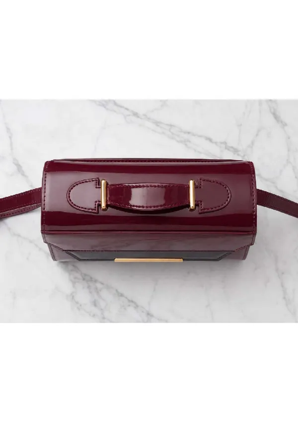 Maroon_Patent_Leather_Structured_Crossbody_Bag_For_Women