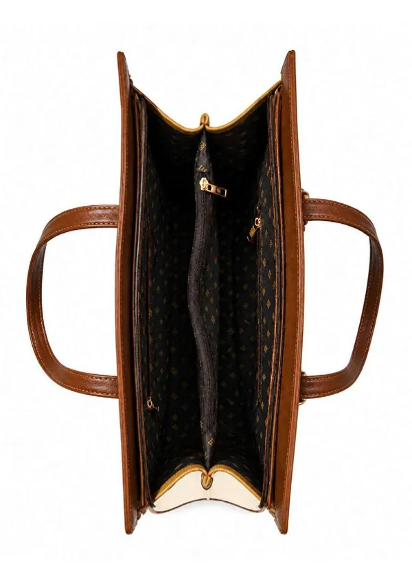 Beige_Brown_Vegan_Leather_Structured_Tote_Bag_For_Women