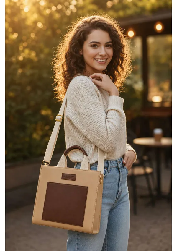 Beige_Brown_Canvas_Two_Tone_Structured_Tote_Bag_For_Women
