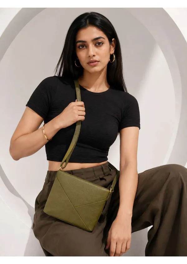 Olive_Green_Pu_Leather_Envelope_Sling_Bag_For_Women