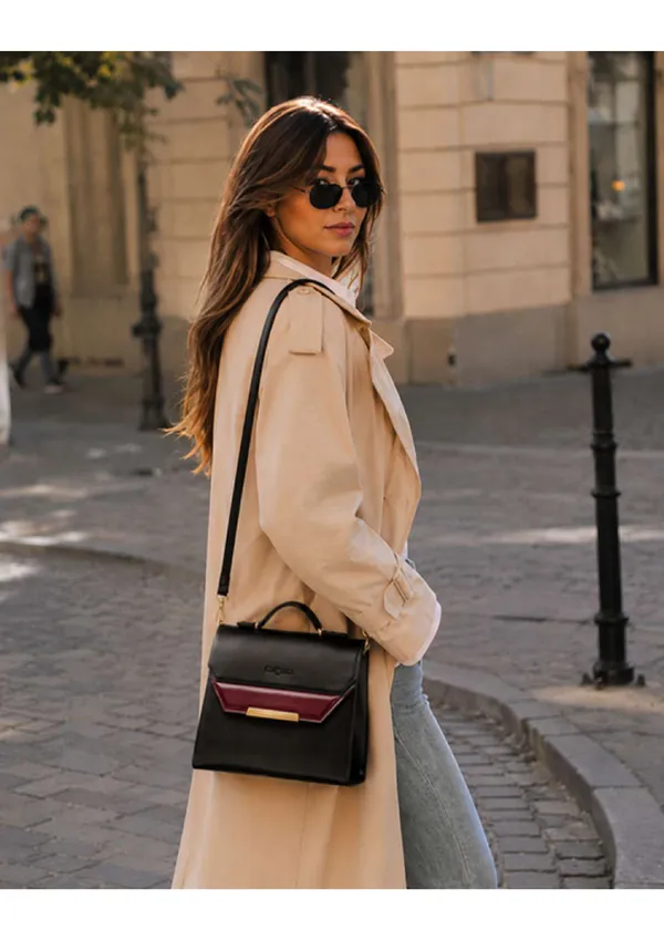 Black_Burgundy_Patent_Leather_Structured_Handbag_For_Women