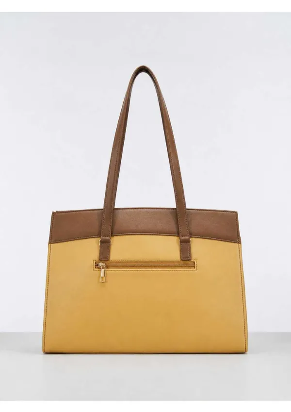 Mustard_Yellow_Brown_Vegan_Leather_Structured_Handbag_For_Women