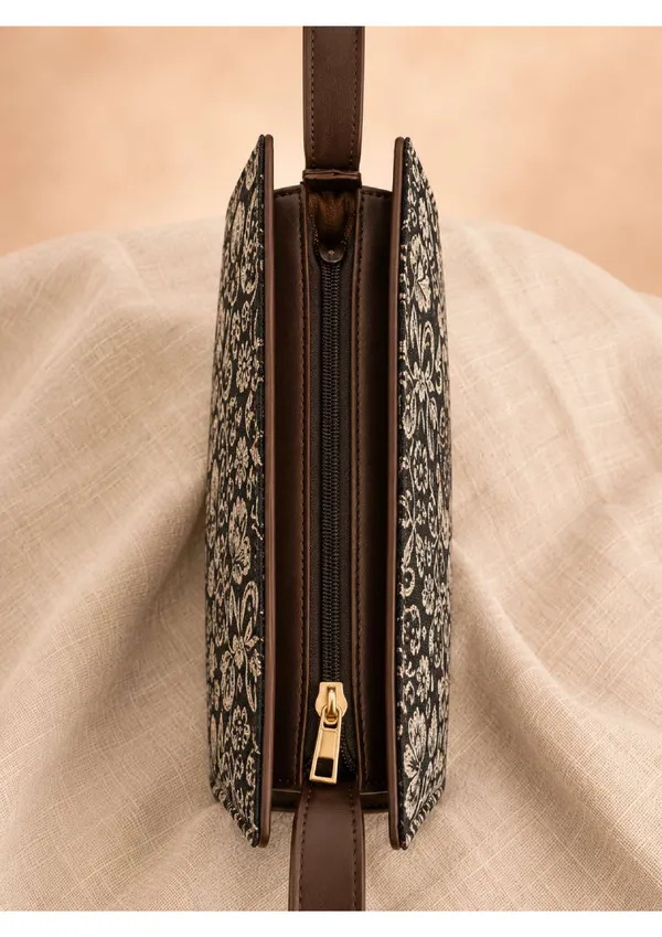 Black_Embroidered_Fabric_Floral_Structured_Handbag_For_Women