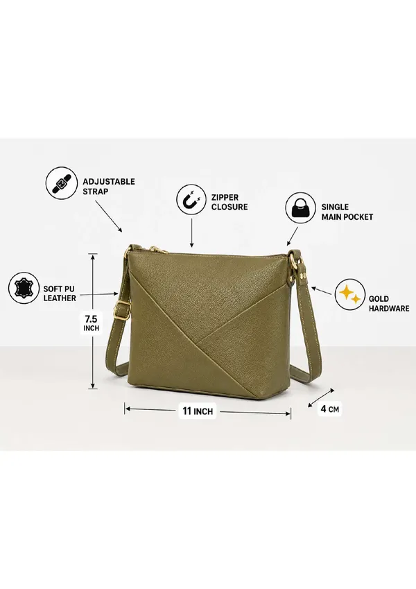 Olive_Green_Pu_Leather_Envelope_Sling_Bag_For_Women