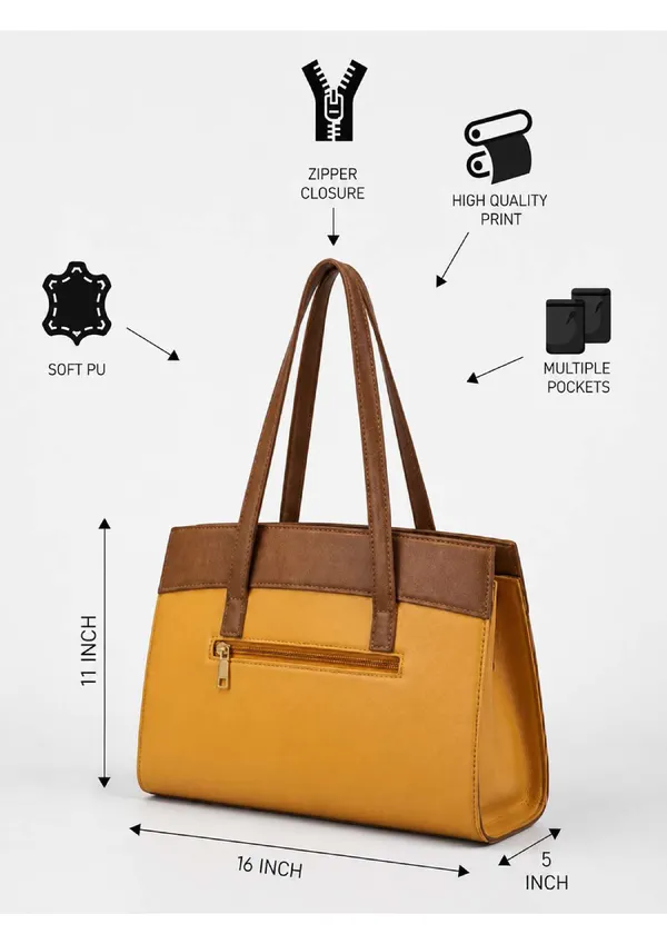 Mustard_Yellow_Brown_Vegan_Leather_Structured_Handbag_For_Women