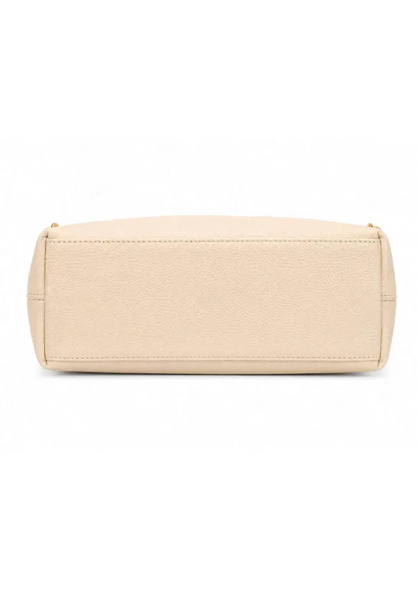 Cream_Textured_Faux_Leather_Envelope_Crossbody_Bag_For_Women