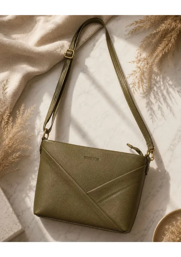 Olive_Green_Pu_Leather_Envelope_Sling_Bag_For_Women