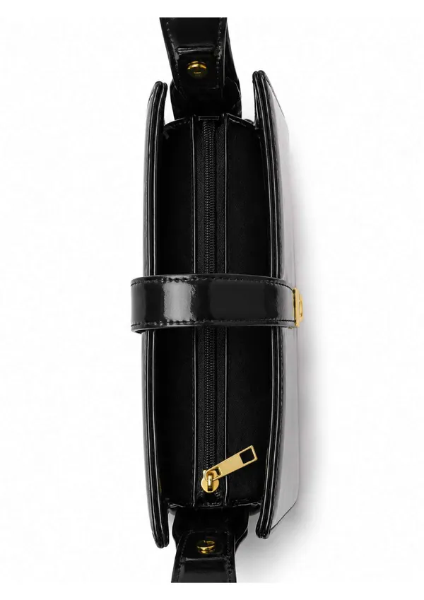 Black_Patent_Leather_Structured_Shoulder_Bag_For_Women