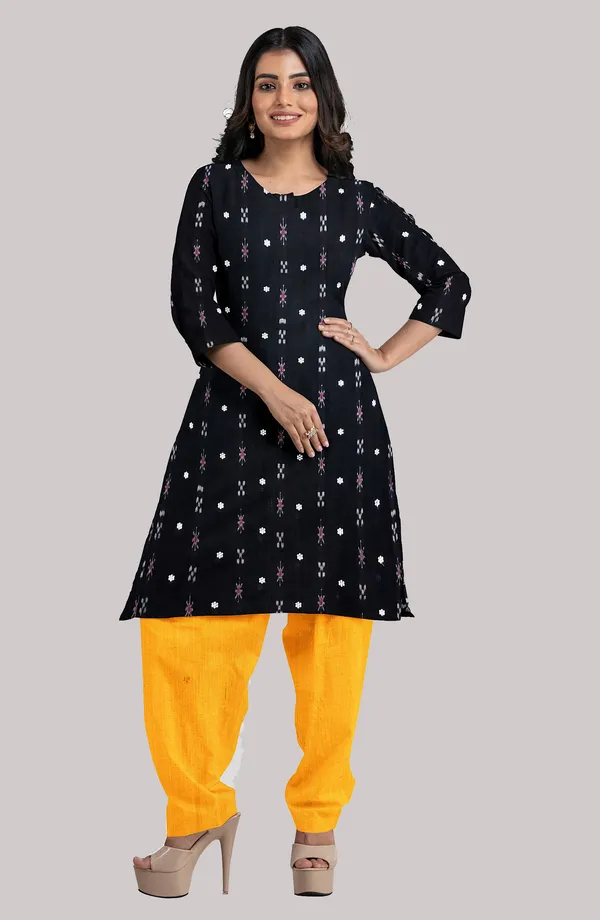 Multicolor_Pure_Cotton_Sambalpuri_Handloom_Dress_Material_With_Dupatta_Bottom_Wear_3_Piece_Set