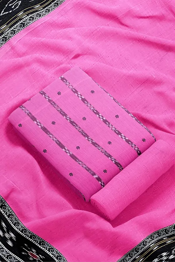 Multicolor_Pure_Cotton_Sambalpuri_Handloom_Dress_Material_With_Dupatta_Bottom_Wear_3_Piece_Set