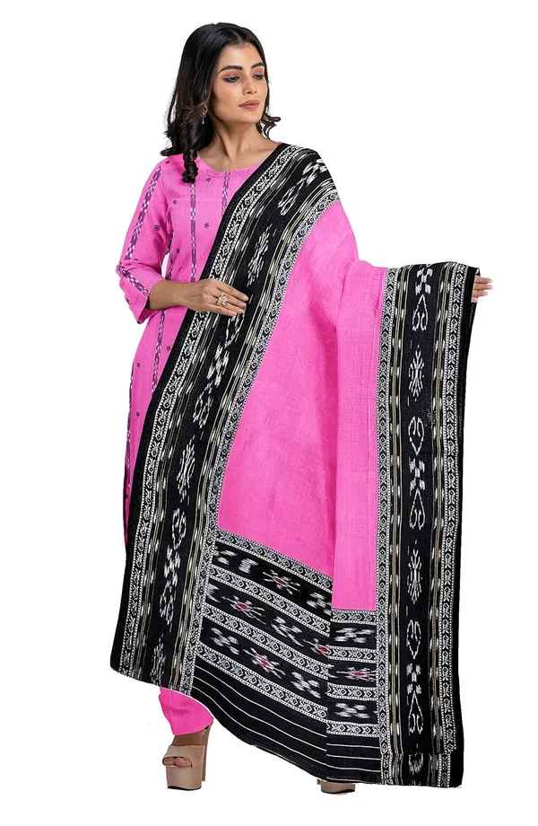 Multicolor_Pure_Cotton_Sambalpuri_Handloom_Dress_Material_With_Dupatta_Bottom_Wear_3_Piece_Set
