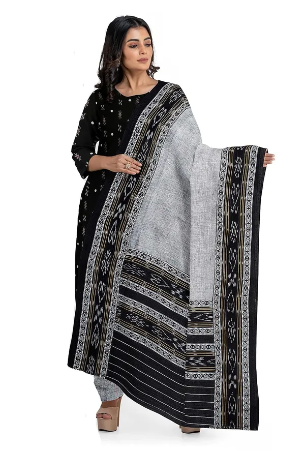 Multicolor_Pure_Cotton_Sambalpuri_Handloom_Dress_Material_With_Dupatta_Bottom_Wear_3_Piece_Set