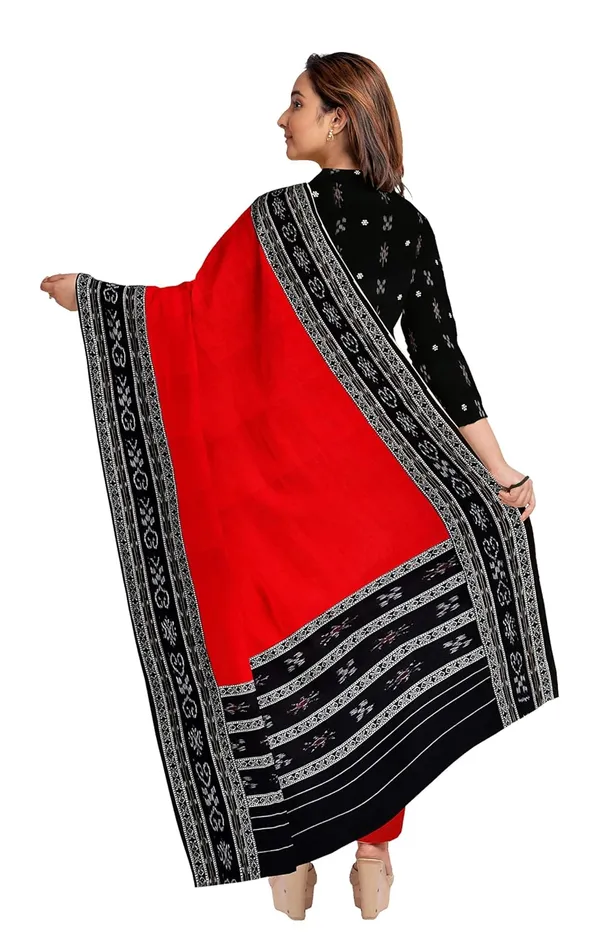 Multicolor_Pure_Cotton_Sambalpuri_Handloom_Dress_Material_With_Dupatta_Bottom_Wear_3_Piece_Set