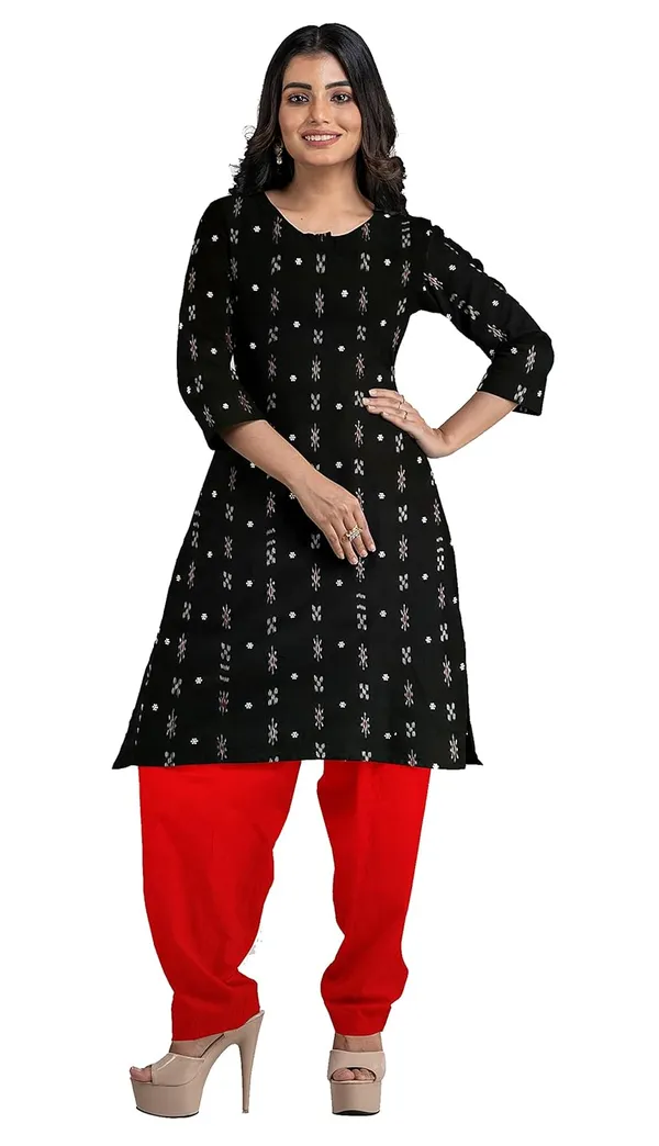 Multicolor_Pure_Cotton_Sambalpuri_Handloom_Dress_Material_With_Dupatta_Bottom_Wear_3_Piece_Set