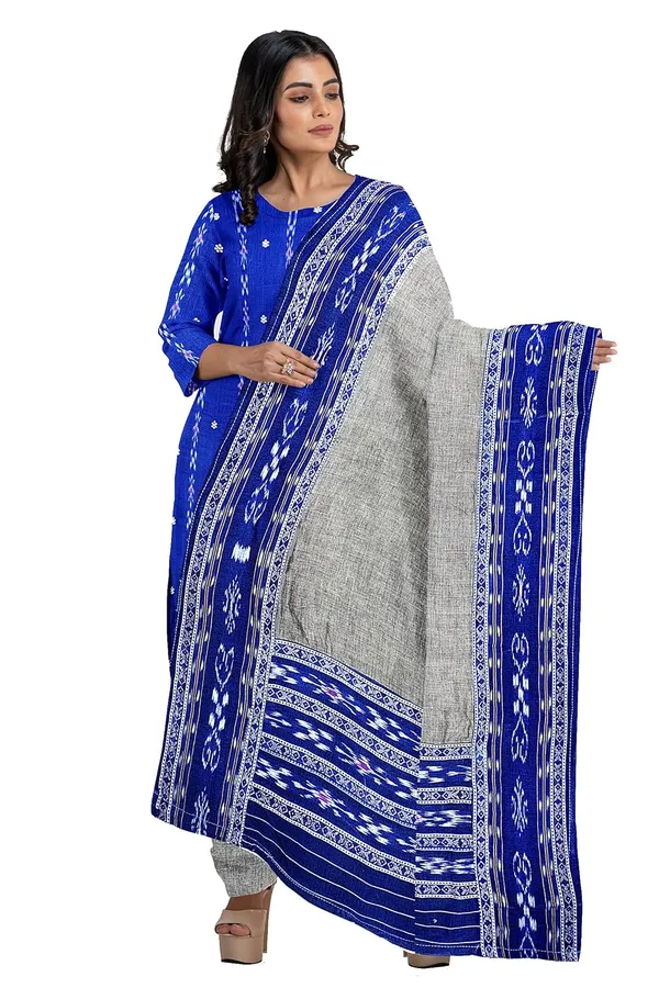 Multicolor_Pure_Cotton_Sambalpuri_Handloom_Dress_Material_With_Dupatta_Bottom_Wear_3_Piece_Set