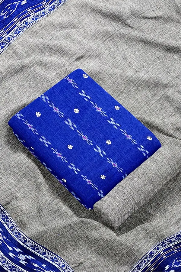 Multicolor_Pure_Cotton_Sambalpuri_Handloom_Dress_Material_With_Dupatta_Bottom_Wear_3_Piece_Set