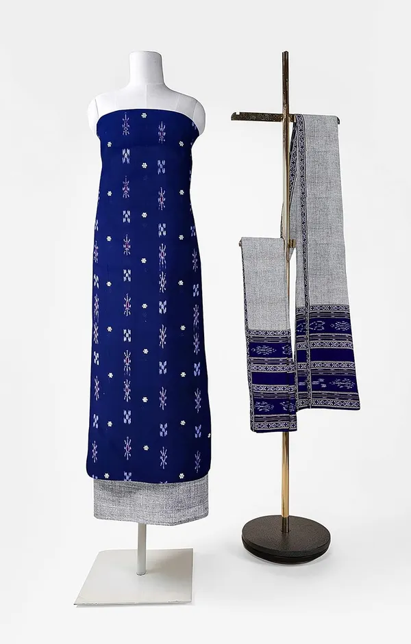 Multicolor_Pure_Cotton_Sambalpuri_Handloom_Dress_Material_With_Dupatta_Bottom_Wear_3_Piece_Set