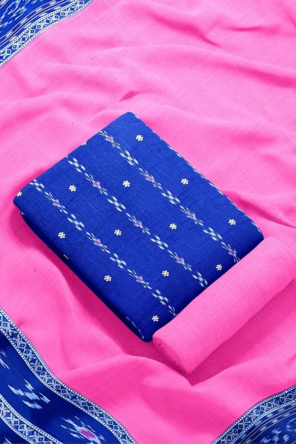 Multicolor_Pure_Cotton_Sambalpuri_Handloom_Dress_Material_With_Dupatta_Bottom_Wear_3_Piece_Set