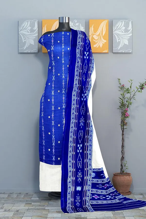 Multicolor_Pure_Cotton_Sambalpuri_Handloom_Dress_Material_With_Dupatta_Bottom_Wear_3_Piece_Set